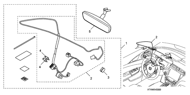 2021 Honda Insight Auto Day & Night Mirror - Attachment Diagram