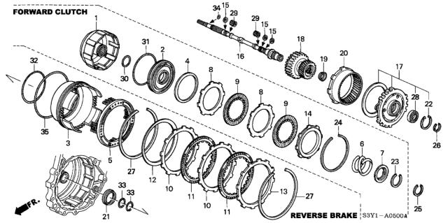 2006 Honda Insight AT Input Shaft - Forward Clutch Diagram