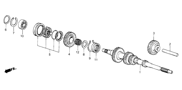 1985 Honda Civic 3 Door ** (1300) KH 4MT MT Mainshaft Diagram