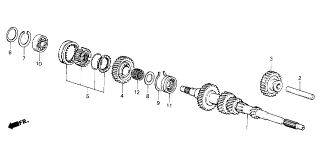 1985 Honda Civic Mainshaft Diagram for 23211-PE6-673