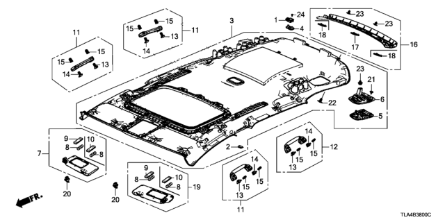 2017 Honda CR-V Holder, Sunvisor *NH836L* (WISTERIA LIGHT GRAY) Diagram for 88217-T6G-003ZF