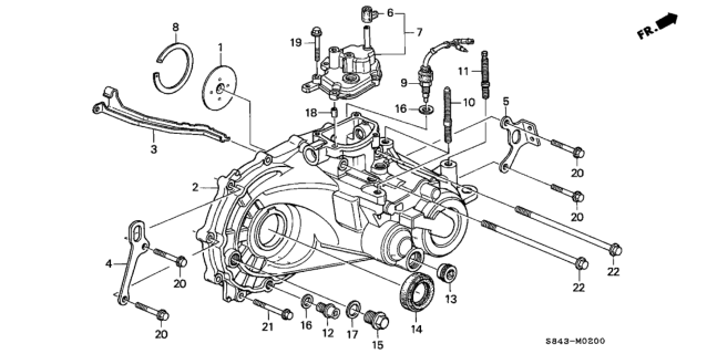 2001 Honda Accord MT Transmission Housing Diagram