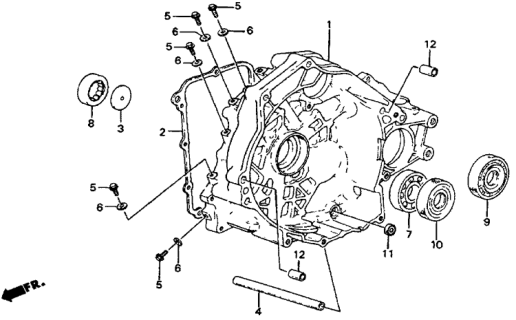 1984 Honda CRX 2 Door DX KA 3AT 3AT Torque Converter Housing Diagram