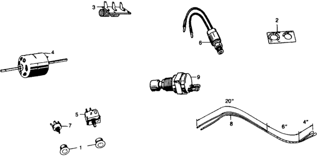 1979 Honda Civic 3 Door ** (1200) ** 4MT A/C Electrical Diagram 2