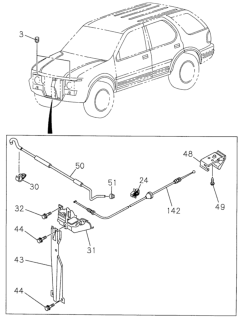 2000 Honda Passport Rod, Hood Support Diagram for 8-97164-503-4