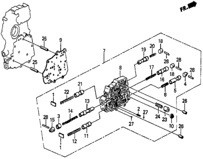1987 Honda Prelude 2 Door SI KA 4AT AT Secondary Body Diagram