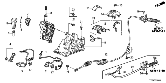 2014 Honda Crosstour Select Lever Diagram