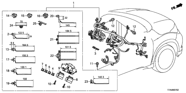2020 Honda HR-V HARN, INSTRUMENT Diagram for 32117-T7A-A70