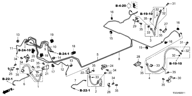 2021 Honda Civic Bracket B, RR. Diagram for 46438-TGN-G50