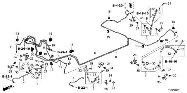 2021 Honda Civic Pipe U Complete, Brake Diagram for 46374-TGH-A00