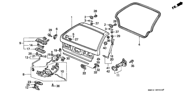 1991 Honda Accord Tailgate Diagram