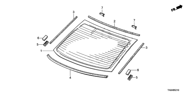 2012 Honda Accord 4 Door EX KA 5MT Rear Windshield Diagram