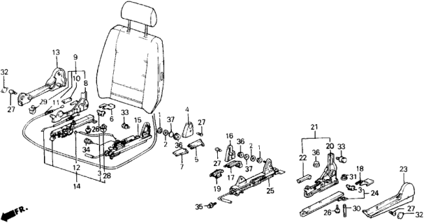 1989 Honda Accord Garnish, L. RR. Rail (Inner) *R92L* (MAUVE RED) Diagram for 81595-SE0-A10ZF