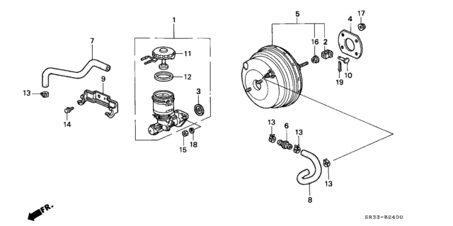 1993 Honda Civic Brake Master Cylinder Diagram