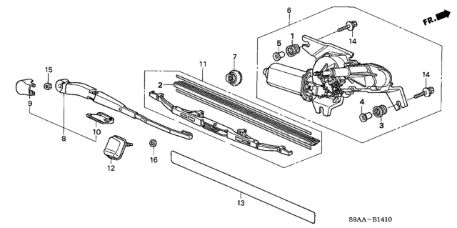 2006 Honda CR-V Rear Wiper Diagram