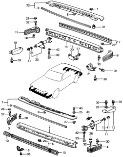 1981 Honda Civic Clip, Bumper Corner Diagram for 90678-693-003