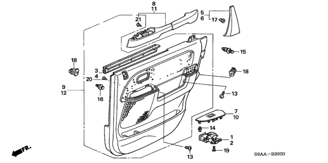 2006 Honda CR-V Lining, L. RR. Door (Typef) (LEA)(Ivory) Diagram for 83783-SCA-A43ZF