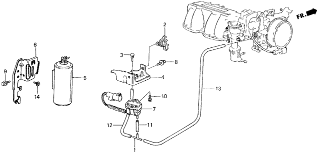 1987 Honda Civic 3 Door SI (1500) KA 5MT Vacuum Tank Diagram