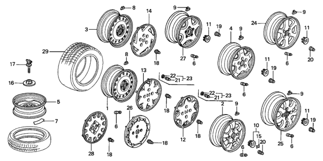 1999 Honda Accord Cap, Aluminum Wheel Center Diagram for 44732-SW5-J00