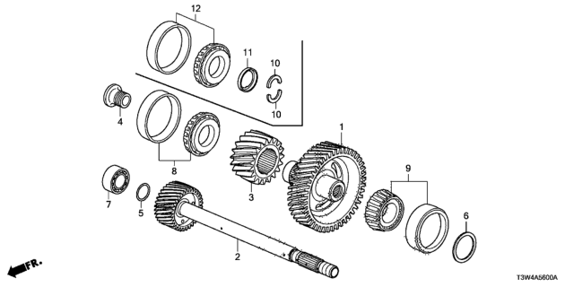 2015 Honda Accord Hybrid Gear, Final Drive Diagram for 23441-5M4-000