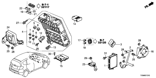 2013 Honda Fit EV EPS Unit Diagram for 39980-TX9-A02