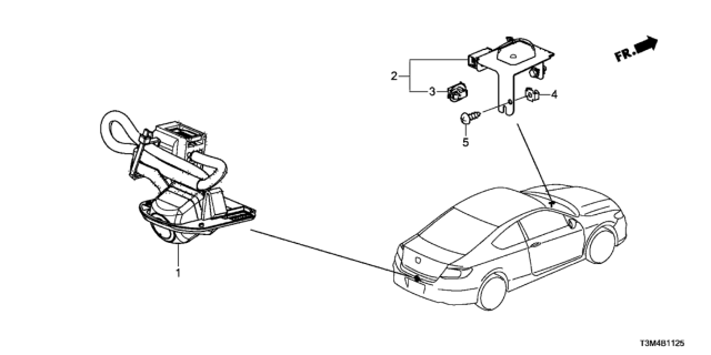 2017 Honda Accord Camera Assy., Rearview (Wide) Diagram for 39530-T3L-A12