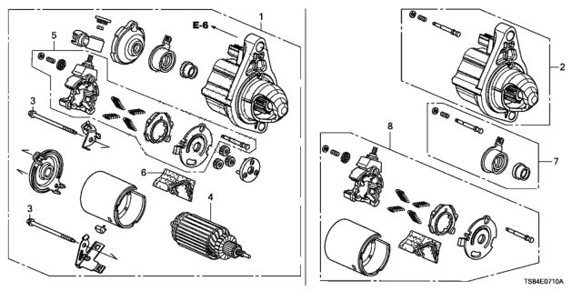 2013 Honda Civic Starter Motor (Mitsuba) (1.8L) Diagram