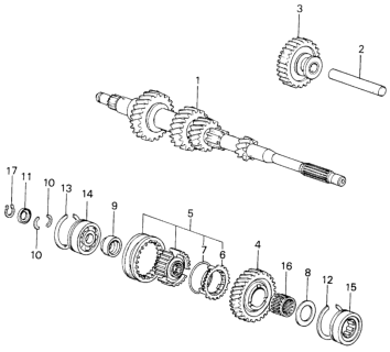 1980 Honda Civic Ring, Synchronizer Blocking (39MM) Diagram for 23645-PA0-961