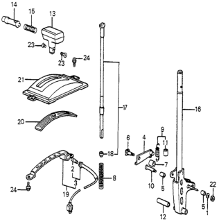 1984 Honda Accord Knob, Select Lever *R40L* (ARK RED) Diagram for 54131-SA5-773ZK