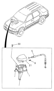 1998 Honda Passport Cable, Actuator Diagram for 8-97162-085-0