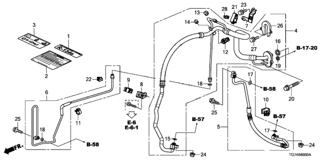 2016 Honda Pilot Hose Assembly, Suction Diagram for 80311-TG7-A02