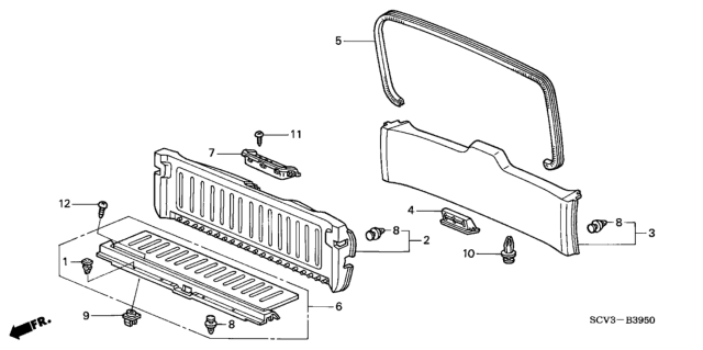 2004 Honda Element Pocket, Tailgate Pull *NH167L* (GRAPHITE BLACK) Diagram for 84441-SCV-A01ZA