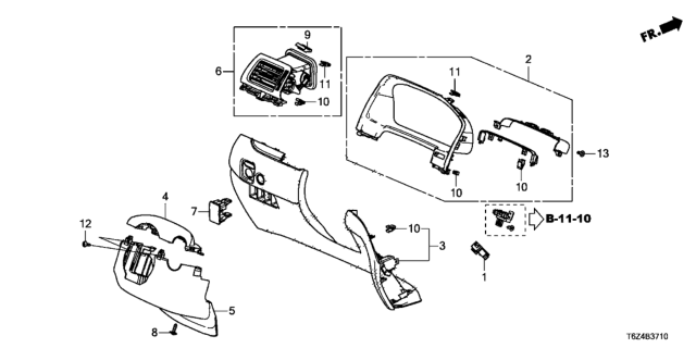 2020 Honda Ridgeline Instrument Panel Garnish (Driver Side) Diagram