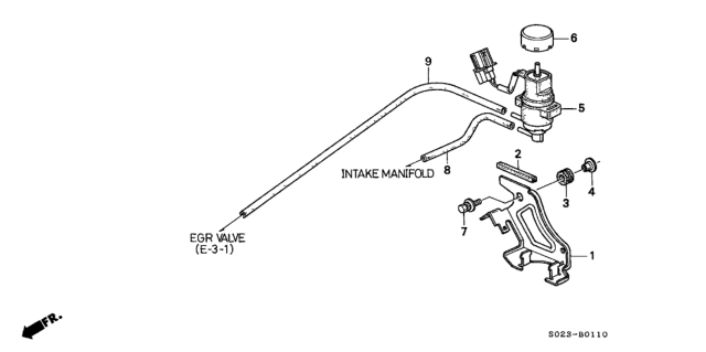 2000 Honda Civic Stay Diagram for 36033-P2M-A01