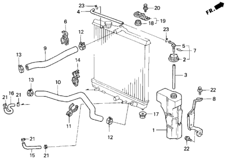 1994 Honda Del Sol 2 Door S KA 5MT Radiator Hose Diagram