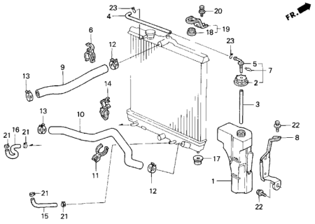 1994 Honda Del Sol Hose, Water (Lower) Diagram for 19502-P30-000