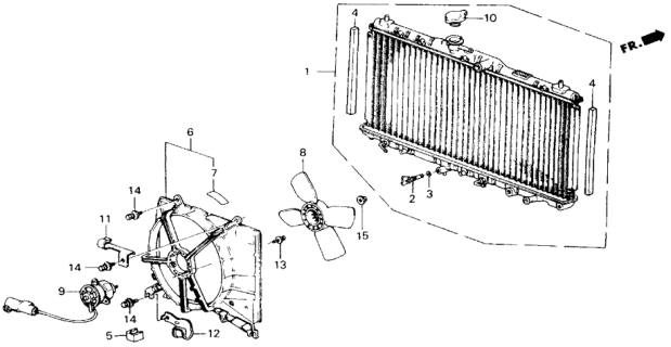 Radiator Complete Diagram for 19010-PH4-305