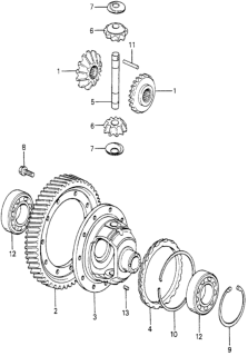 1980 Honda Accord 3 Door STD KA HMT HMT Differential Gear Diagram