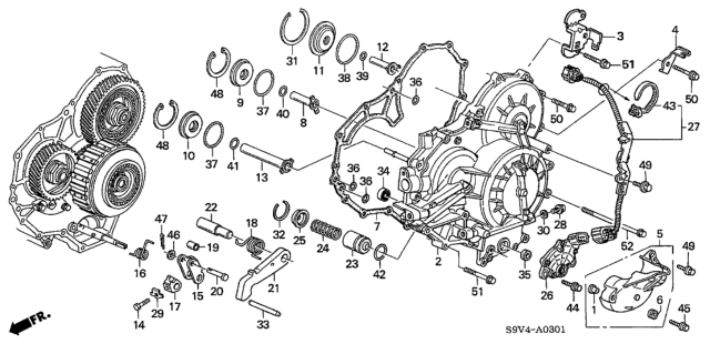 2005 Honda Pilot AT Left Side Cover Diagram