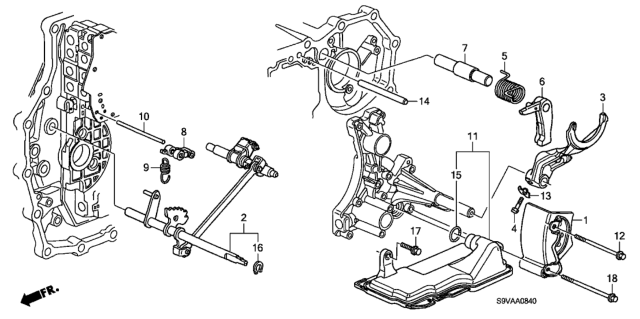 2008 Honda Pilot AT Shift Fork Diagram