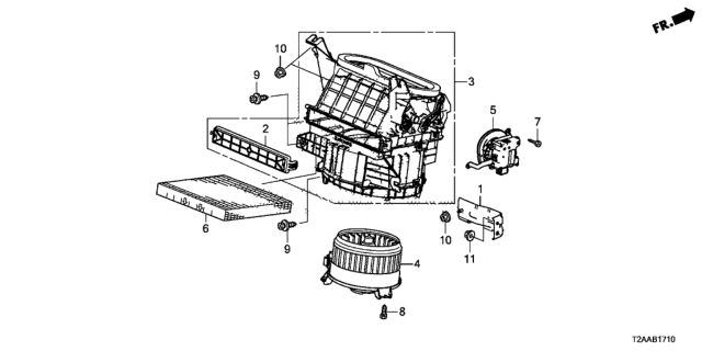 2017 Honda Accord 4 Door EX KA CVT Heater Blower Diagram