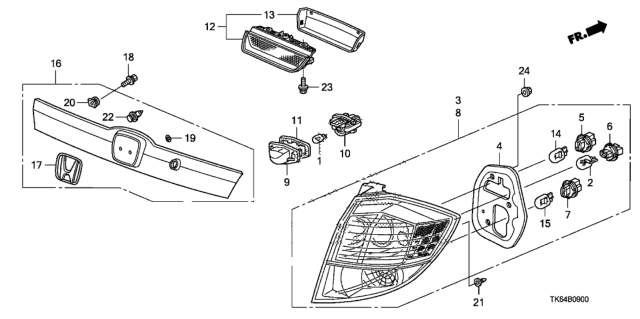 2009 Honda Fit Light Assy,H/M St Diagram for 34270-TF0-305