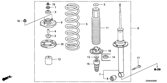 2007 Honda Accord Rear Shock Absorber Diagram