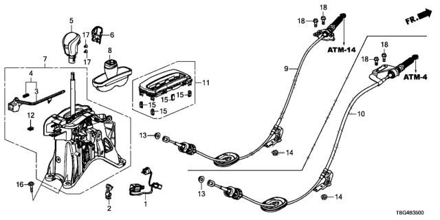 2016 Honda Civic Select Lever Diagram