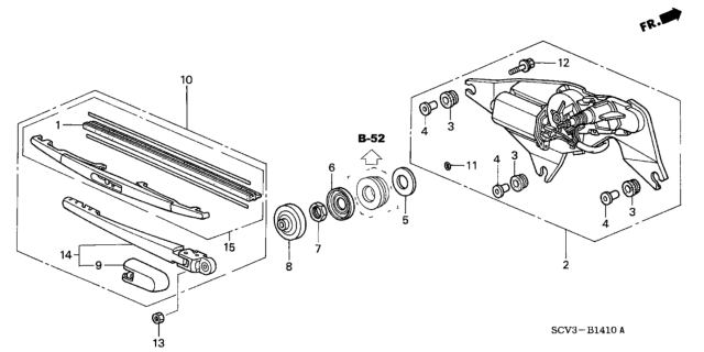 2006 Honda Element Cover, Arm Diagram for 76721-SCV-A01