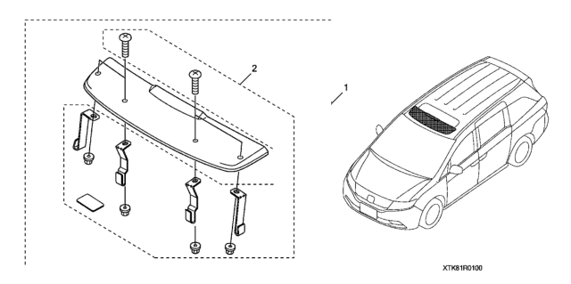 2016 Honda Odyssey Moonroof Visor Diagram