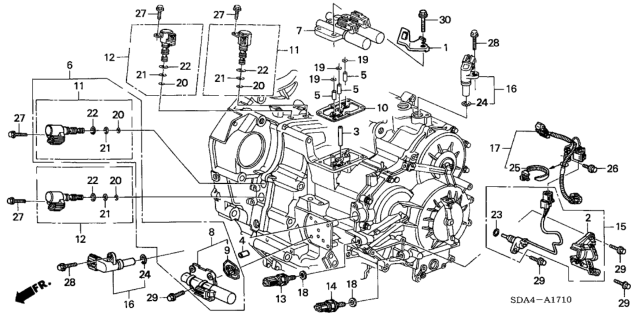 2003 Honda Accord Switch Assembly, At Oil Pressure Diagram for 28600-RKE-004