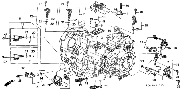 2006 Honda Accord AT Sensor - Solenoid (V6) Diagram