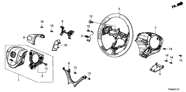 2012 Honda Civic Sub-Cord, Cable Reel Diagram for 77901-TR0-A00