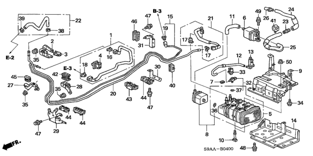 2006 Honda CR-V Rubber B, Fuel Pipe Insulator Diagram for 91598-S9A-A30